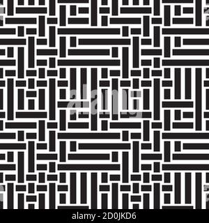 Seamless pattern with horizontal and vertical black segments Stock Vector