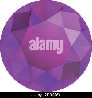 gemstone, color change gems, diamond cut front table face of green gems Stock Vector