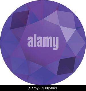 gemstone, color change gems, diamond cut front table face of green gems Stock Vector
