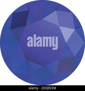 gemstone, color change gems, diamond cut front table face of green gems Stock Vector