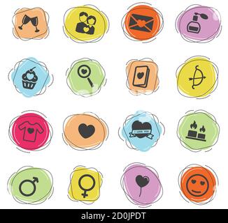 Valentines day simply icons Stock Vector