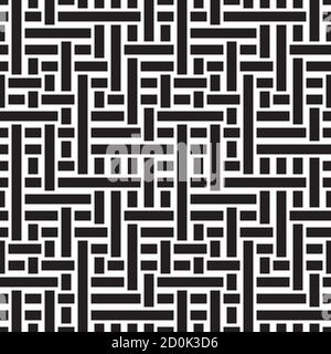 Seamless pattern with horizontal and vertical black segments Stock Vector