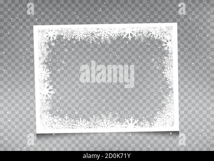 snowy rectangular frame template Stock Vector