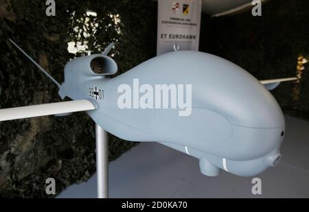 A Model Of The Eurohawk Unmanned Aerial Vehicle Uav Is Seen At The Joint Support Service Base Of Germany S Army Bundeswehr In Grafschaft Near Bonn July 12 11 The Eurohawk A Single