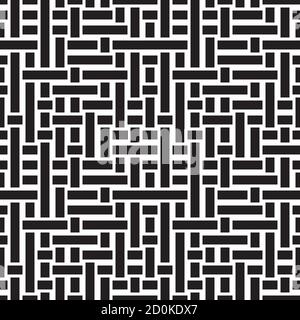 Seamless pattern with horizontal and vertical black segments Stock Vector
