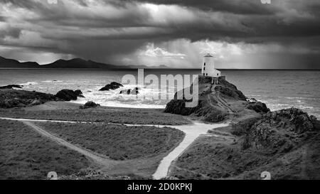 Llanddwyn Lighthouse, Anglesey Stock Photo