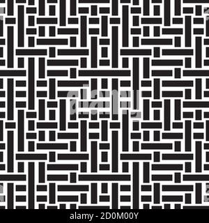 Seamless pattern with horizontal and vertical black segments Stock Vector