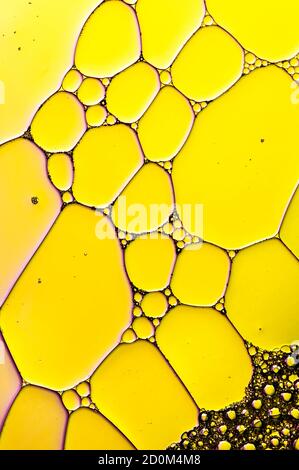 Abstract Colorful reflections on oil and soap bubbles in water Stock Photo