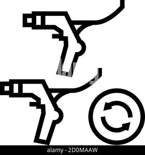 brake levers replacement line icon vector illustration Stock Vector