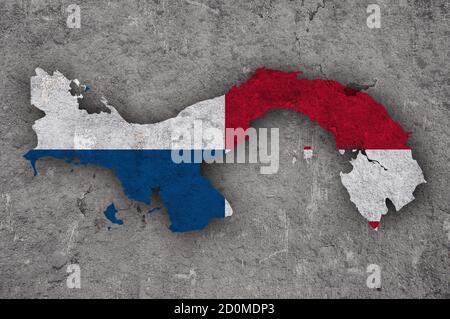 Map of Panama on weathered concrete Stock Photo - Alamy
