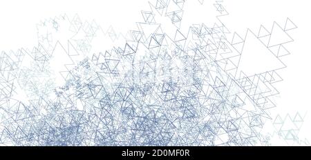 Abstract geometric background. Many chaotic thin gray triangles. Minimal subtle vector graphic pattern Stock Vector