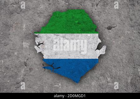 Map of Sierra Leone on weathered concrete Stock Photo - Alamy