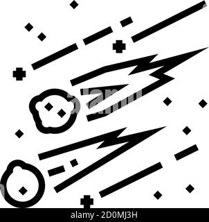 falling meteors line icon vector black illustration Stock Vector Image ...