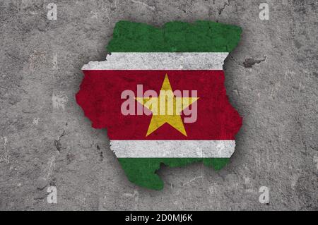 Map of Suriname on weathered concrete Stock Photo - Alamy