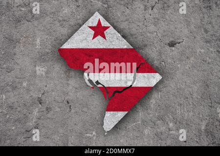 Washington DC Outline Map and Flag Stock Photo - Alamy
