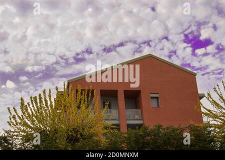 Modern house equipped with all comforts photographed in Piedmont, Italy. Stock Photo