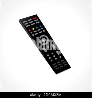 Remote controller. Black command TV panel. Vector illustration. DVD, xbox, air conditioner and other appliance control. Isolated abstract graphic Stock Vector