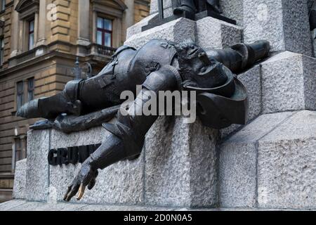 KRAKOW / POLAND - JUNE 06, 2019: Detail of the monument to the Battle of Grunwald erected in Kraków, Poland. 1976 y.o. Stock Photo