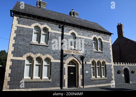 The Old Police Station, in Much Wenlock, Shropshire, UK. 19th century historic building. It is now a private house. Stock Photo