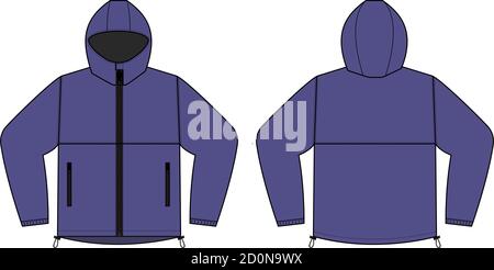windproof hooded jacket ( parka) vector illustration / purple Stock Vector