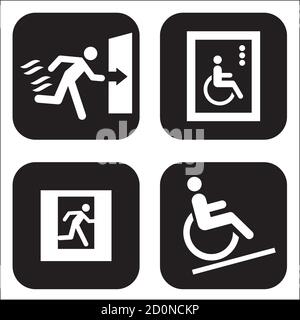 escape icon set Stock Vector
