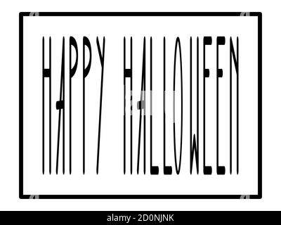 Happy Halloween original stamp. Vector illustration. Black letters on a white background. Halloween label Stock Vector