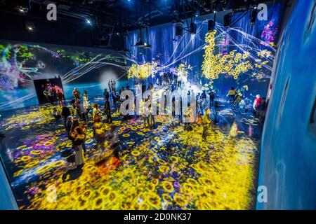 Digital art by teamLab Borderless in Tokyo Stock Photo