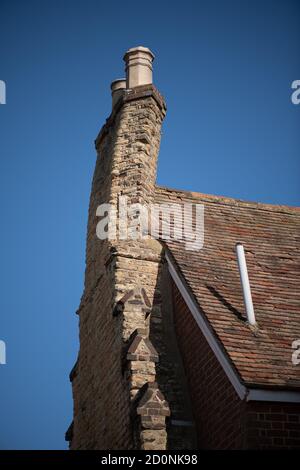 Crooked chimney in the medieva town Rye, East Sussex on a beautiful Autumn morning Stock Photo