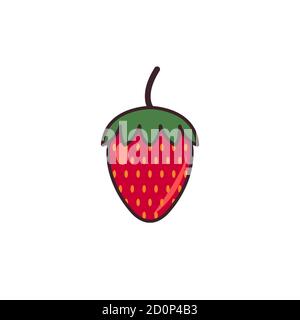 Colored decorative strawberry for your design. Strawberry logo. Vector illustration EPS10 Stock Vector