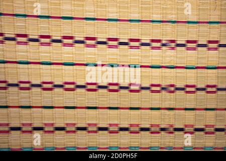 Woven mat pattern texture background of traditional Thailand Stock Photo
