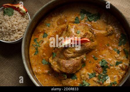Curried shoulder of venison from a fallow deer, that has been cooked ...