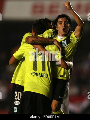 Sherman Andres Cardenas L Of Colombia S Atletico Nacional Challenges Alex Silva Of Brazil S Atletico Mineiro During Their Copa Libertadores Soccer Match In Belo Horizonte May 1 2014 Reuters Washington Alves Brazil Tags