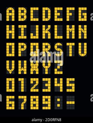 LED scoreboard airport template on a dark background. Vector Stock Vector