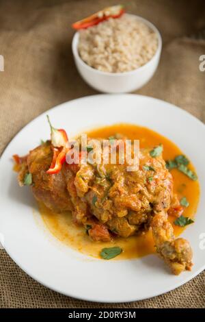 Curried shoulder of venison from a fallow deer, that has been cooked ...