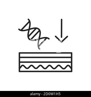 Skin genetics black line icon. Skin layer.  Stock Vector