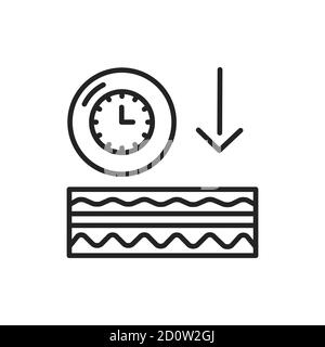 Appearance of wrinkles black line icon. Skin layer.  Stock Vector