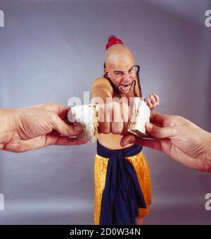 Kung Fu, crispbread, funny, Berlin, Germany, Europe Stock Photo