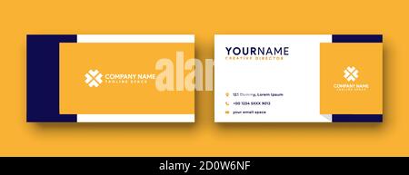 yellow business card design. modern double sided business card design concept , clean and modern style eps10 Stock Vector