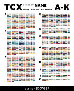 Color table Pantone of the Fashion, Home and Interiors colors