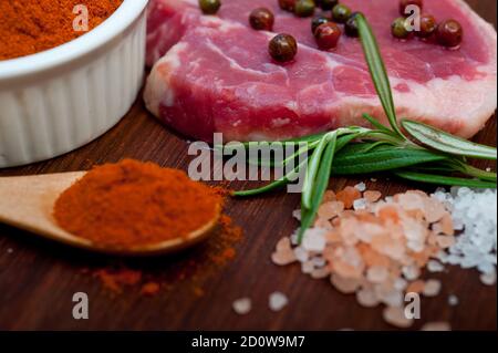 raw uncooked  ribeye beef steak Stock Photo