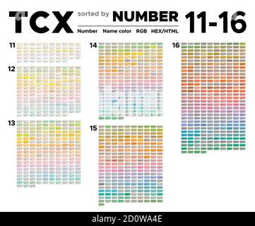 Color table Pantone of the Fashion, Home and Interiors colors