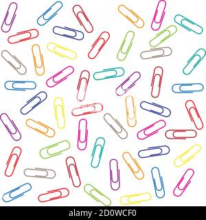 Colorful paper clips abstract vector background Stock Vector