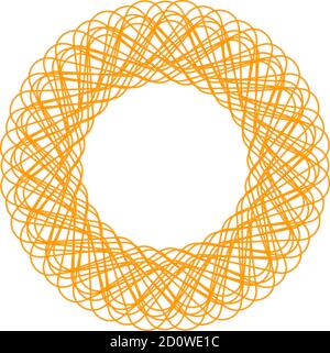 Gold abstract spirograph. Geometric decoration element, vector illustration Stock Vector