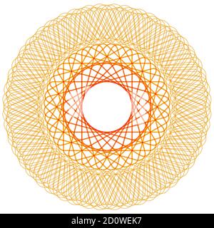Gold abstract spirograph. Geometric decoration element, vector illustration Stock Vector