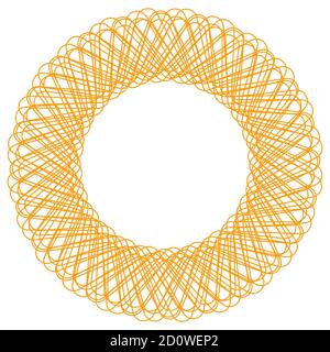Gold abstract spirograph. Geometric decoration element, vector illustration Stock Vector