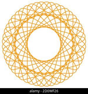 Gold abstract spirograph. Geometric decoration element, vector illustration Stock Vector