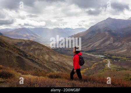 Girl Hiking in Canadian Nature