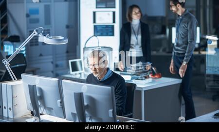 Diverse International Team of Industrial Engineers and Scientists Working in Research Laboratory Development Center. People Working on New Efficient Stock Photo