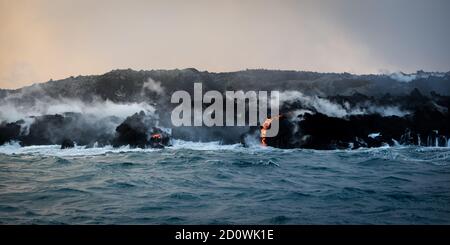 2018 eruption of Puu Oo and Kilauea on the big island of Hawaii, USA. Stock Photo