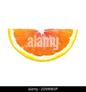 Red orange fruit halved slice isolated on white background Stock Photo